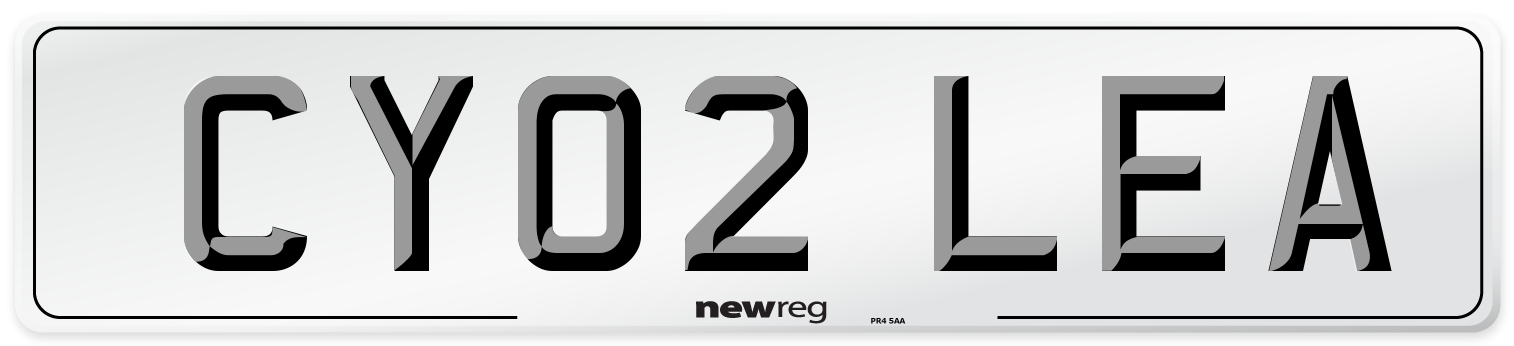 CY02 LEA Number Plate from New Reg